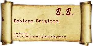 Bablena Brigitta névjegykártya